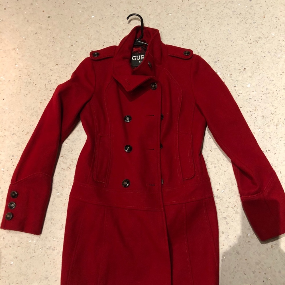 Guess Red Peacoat